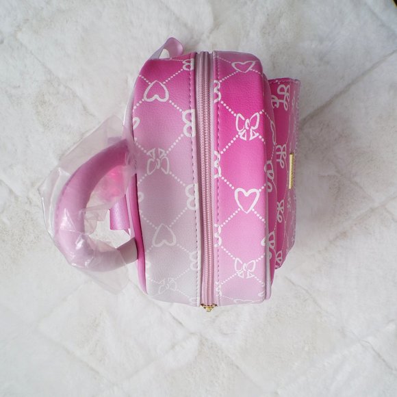 Luv Betsey Pink White Ombre Logo, Small Adult Backpack with Front Pocket Stylish main image 9